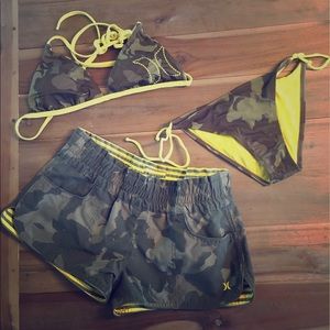 Hurley bikini and board short set